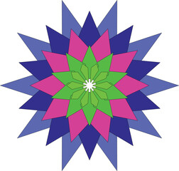 Ornamental mandala vector illustration showcasing detailed floral and geometric symmetry, elegant abstract art suitable for yoga, meditation, decoration, and spiritual harmony designs
