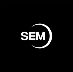 SEM set ,SEM logo. S E M design. White SEM letter. SEM, S E M letter logo design. Initial letter SEM letter logo set, linked circle uppercase monogram logo. S E M letter logo vector design.	