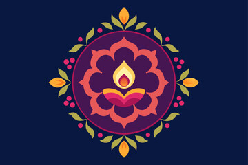 An oriental flower mandala vector illustration with an indian ornament motif on a white background for decorative floral design or seamless pattern wallpaper