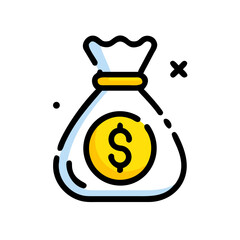 Secure Your Financial Future: Unlock Wealth and Prosperity with This Iconic Money Bag Symbol - Invest Today for a Brighter Tomorrow, Simple Vector Style