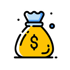 Secure your financial future with this vibrant money bag icon symbolizing wealth and prosperity