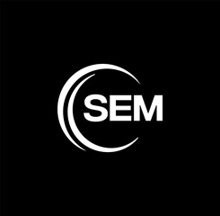 SEM set ,SEM logo. S E M design. White SEM letter. SEM, S E M letter logo design. Initial letter SEM letter logo set, linked circle uppercase monogram logo. S E M letter logo vector design.	