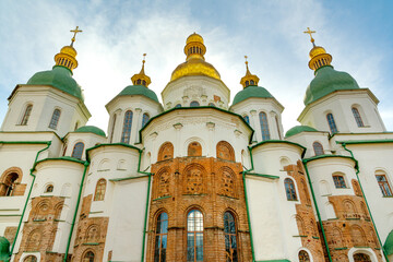 Ancient Orthodox Holy Sophia Cathedral (Sophia of Kiev) built in XI century during Kievan Rus, Kiev, Ukraine