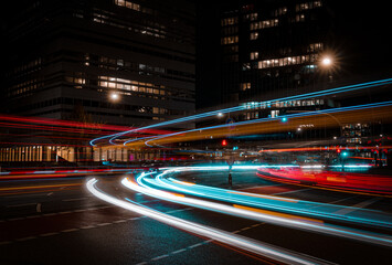 Long Exposure of a Busy Intersection in Hamburg