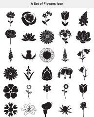 Comprehensive Collection Of Diverse Floral Silhouette Icons