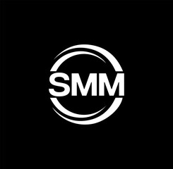 Fototapeta premium SMM set ,SMM logo. S M M design. White SMM letter. SMM, S M M letter logo design. Initial letter SMM letter logo set, linked circle uppercase monogram logo. S M M letter logo vector design. 