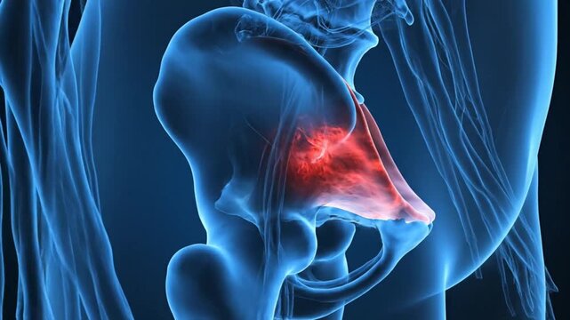 Pelvic Anatomy Visualization - A Detailed Medical Illustration.