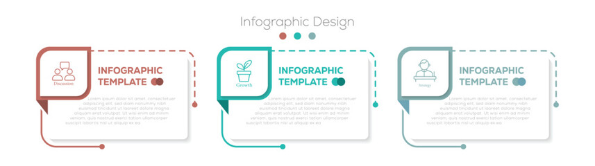 Infographic chart template for business. Creative concept for infographic with 3 steps, options, parts or processes. Business data visualization.