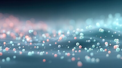 Abstract Blue And Pink Glowing Light Orbs With Bokeh Effect And Soft Focus Background Cinematic Digital Art