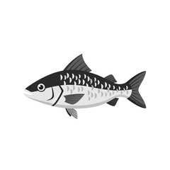 Fototapeta premium Elegant Fish Illustration Simple Black and White Design for Aquatic Themes