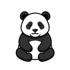 Fototapeta premium Cute Panda Bear Sitting Adorable Illustration of a Giant Panda for Wildlife Themes