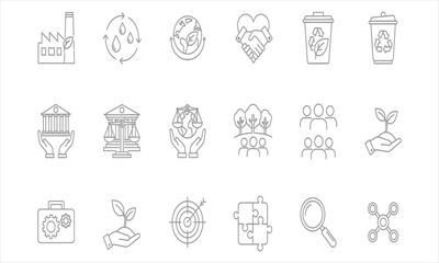 Fototapeta premium Eco-friendly icons representing sustainability, recycling, conservation, and environmental awareness for a greener future