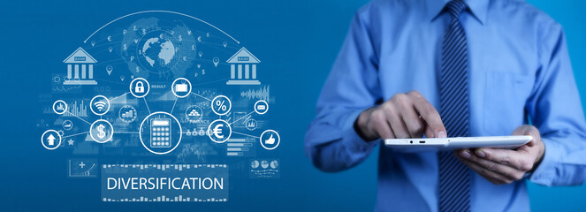 Diversification concept. Business. Finance. Banking