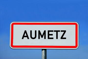 Ortsschild Aumetz