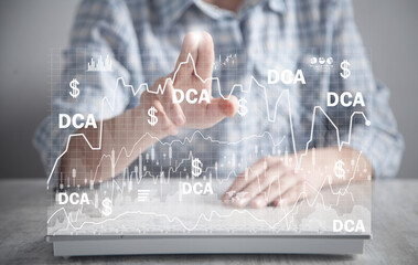 DCA-Dollar Cost Averaging. Finance. Business Stock market