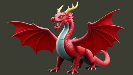 red dragon with white background