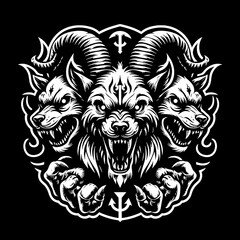 Obraz premium vector illustration of a cerberus