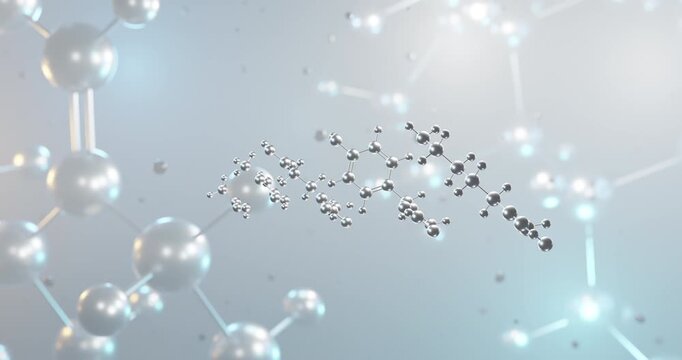 Glatiramer acetate rotating 3d molecule, molecular structure of immunomodulatory agent seamless video
