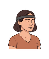 Obraz premium wearable brainwave tracker neurofeedback for cognitive longevity and focus flat vector illustration style isolated on white background