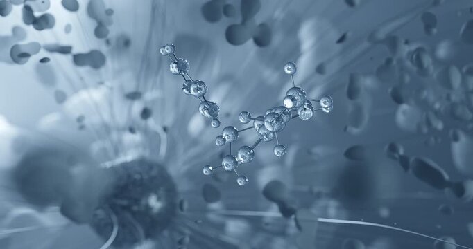 Etomidate rotating molecular 3d structure ball-and-stick model, looped video general anesthetic
