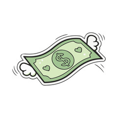 flying dollar bills vector illustration design