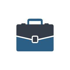 Blue briefcase represents business and career success, symbolizing professionalism and corporate identity on a clean white surface, suggesting reliability and trustworthiness.