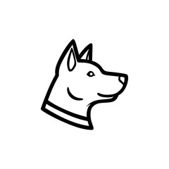 Simple Dog Head Line Art Logo – Minimalist Pet Outline Design