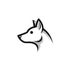 Modern Dog Head Logo – Minimalist Line Art Canine Silhouette Design