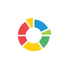 Obraz premium Colorful segmented circle represents data analysis in modern business presentation, symbolizing growth and progress with a vibrant and optimistic theme.