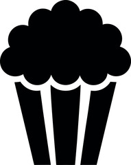 Popcorn Tub Silhouette Vector Graphic