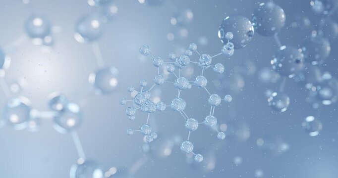 Amoxicillin rotating 3D model of broad spectrum antibiotic, seamless looped video
