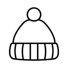 Illustration of a black winter hat icon on a white background