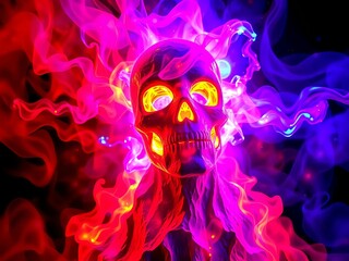scary halloween background with skull
