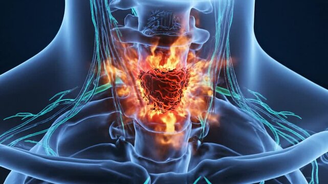 Thyroid Inflammation - A Visual Representation of Thyroiditis.