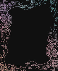 Gradient Paisley Frame on Black