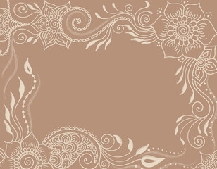 Hand-Drawn Mehndi Frame Background