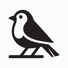 Simple Bird Silhouette Vector Icon