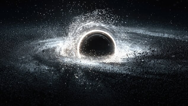 Black hole in space with swirling matter