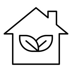 Eco House Icon. Vector Line Icon
