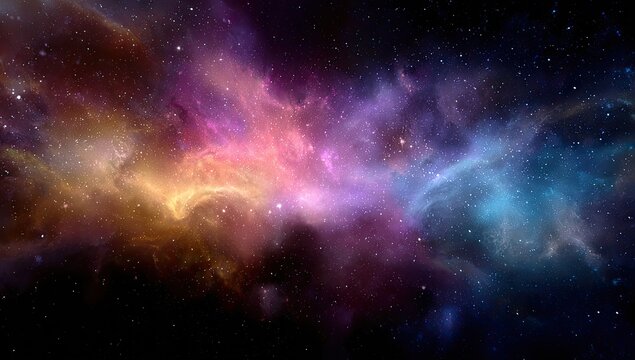 Colorful nebulae in deep space