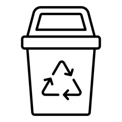 Recycling System Icon. Vector Line Icon
