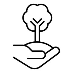Reforestation Icon. Vector Line Icon