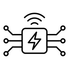 Smart Grid Icon. Vector Line Icon
