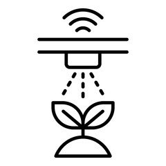 Smart Irrigation Icon. Vector Line Icon