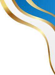 Blue and Gold Luxury Corner Border Illustration