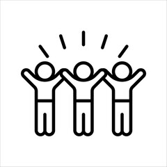 Obraz premium group happy people Icon. Symbol isolated white background. vector illustration. color editable.