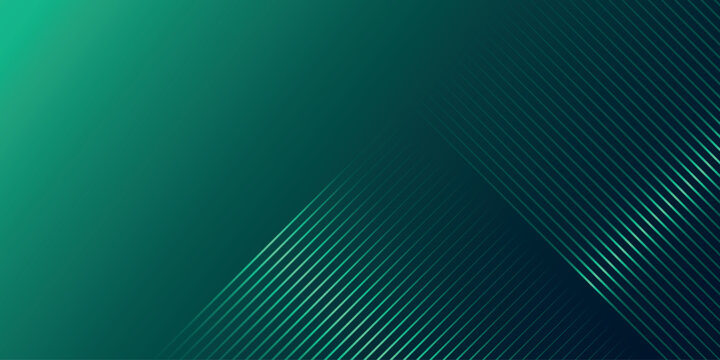 Dark green gradient abstract background with modern and futuristic glowing green stripes decoration. Background concept with elegant striped design for covers, banners, brochures, certificates.