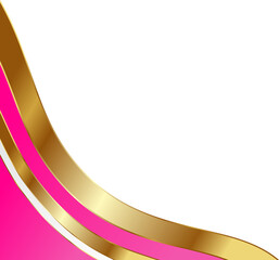 Pink and Gold Luxury Corner Border Illustration