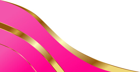 Pink and Gold Luxury Corner Border Illustration