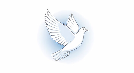 Obraz premium White dove soaring gracefully with outstretched wings symbol of peace and freedom.